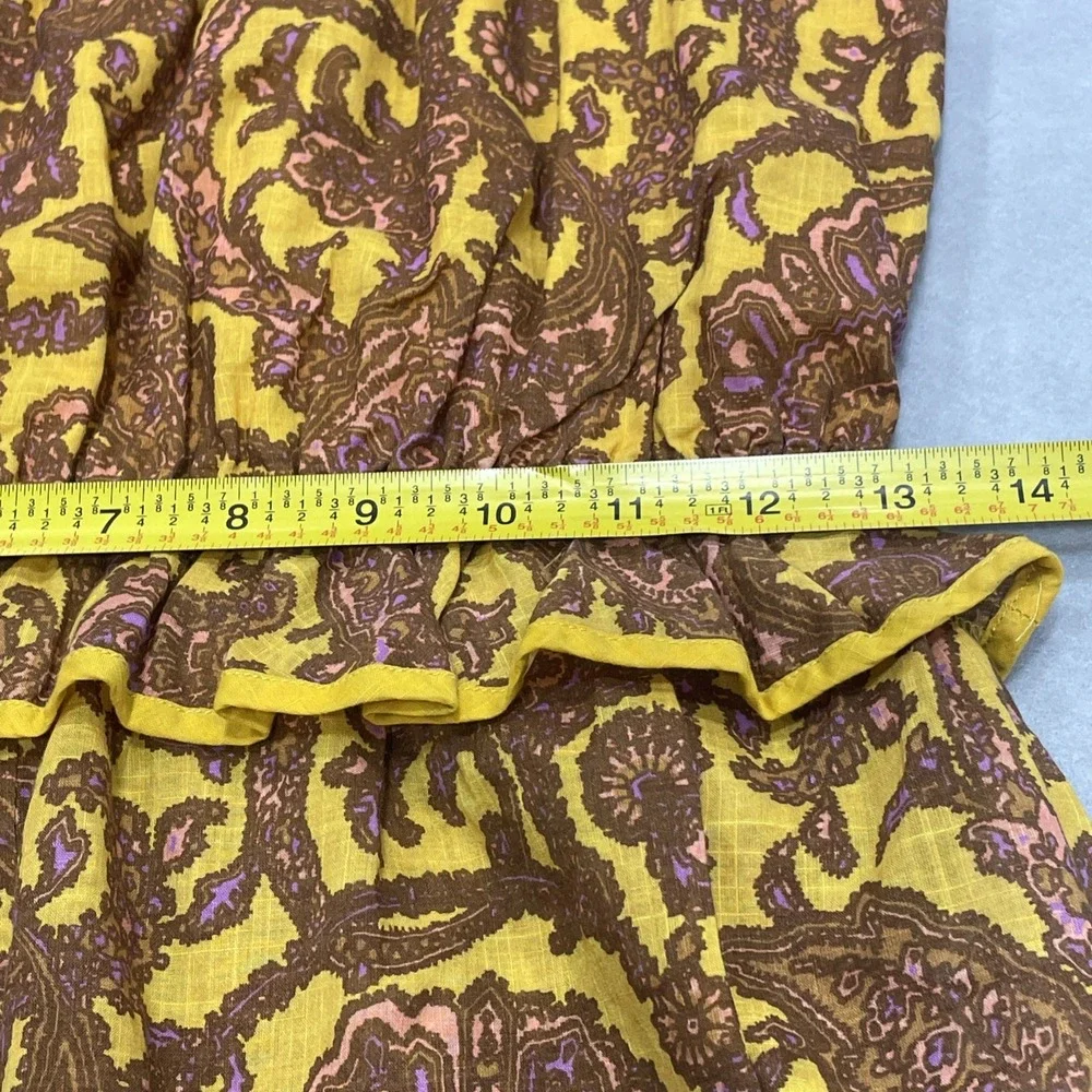 Zimmermann Kids Boho Elastic Waist Playsuit Romper Gold Brown Paisley Size 12